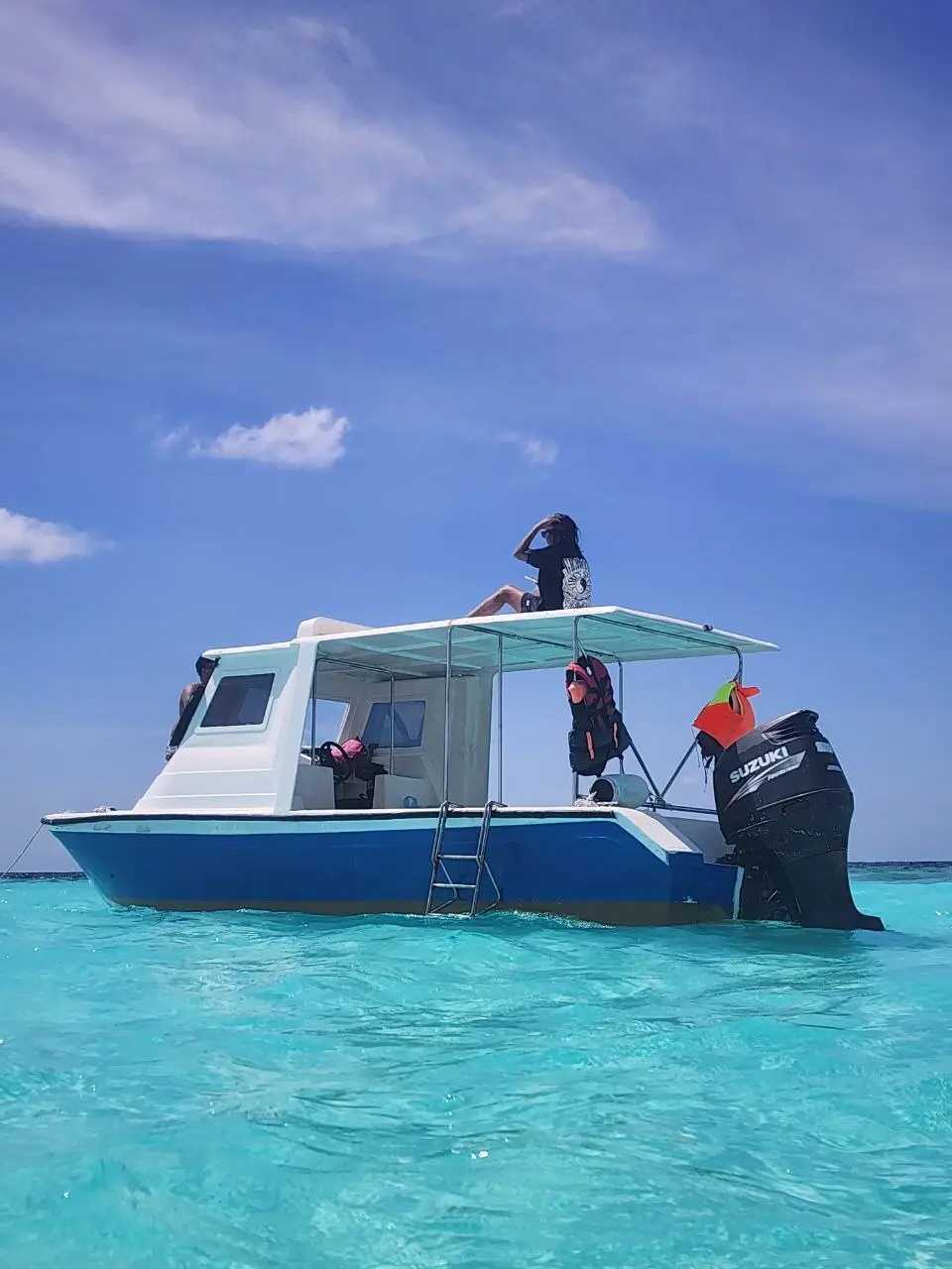 Koimala's private speedboat moored over turquoise water for excursions