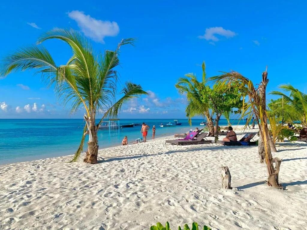 Bikini beach on a Maldives local island illustrating local dress-code etiquette
